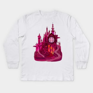 Fantasy fairy tale medieval gothic castle Kids Long Sleeve T-Shirt